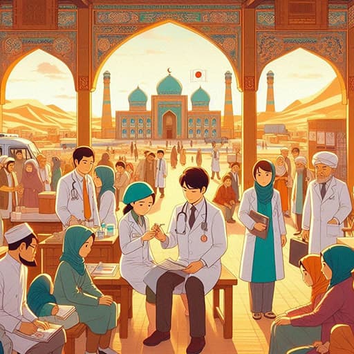 ウズベキスタンの医療イラスト